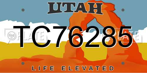 TC76285 Utah License Plate
