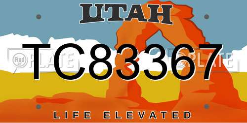 TC83367 Utah License Plate