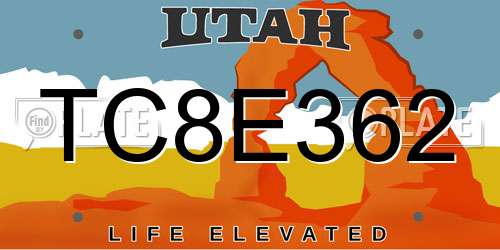 TC8E362 Utah License Plate