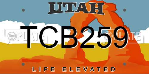TCB259 Utah License Plate