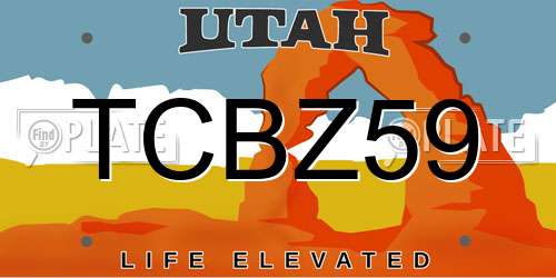 TCBZ59 Utah License Plate