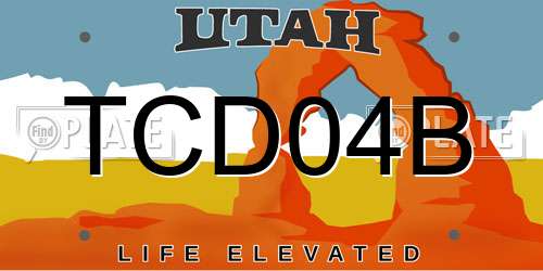 TCD04B Utah License Plate