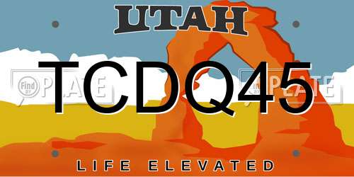TCDQ45 Utah License Plate