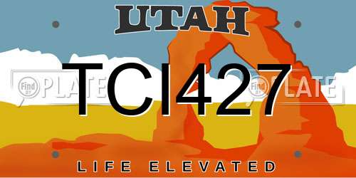 TCI427 Utah License Plate