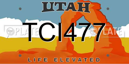 TCI477 Utah License Plate