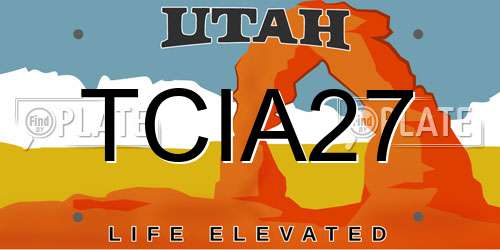 TCIA27 Utah License Plate