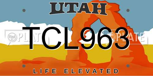 TCL963 Utah License Plate
