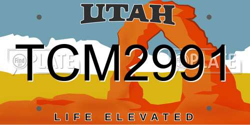 TCM2991 Utah License Plate