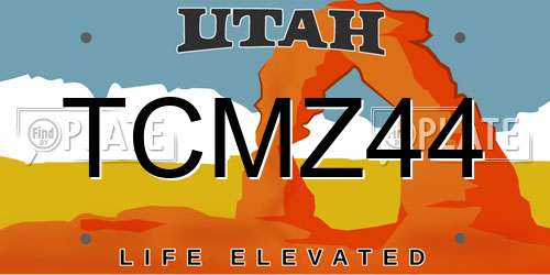 TCMZ44 Utah License Plate