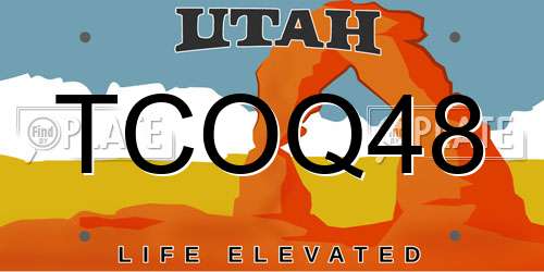 TCOQ48 Utah License Plate