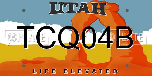 TCQ04B Utah License Plate