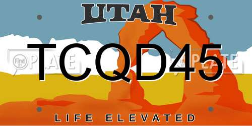 TCQD45 Utah License Plate