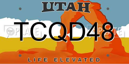 TCQD48 Utah License Plate