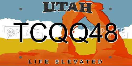 TCQQ48 Utah License Plate