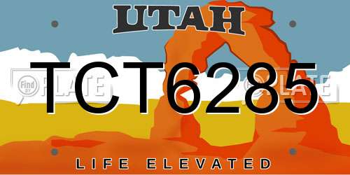 TCT6285 Utah License Plate