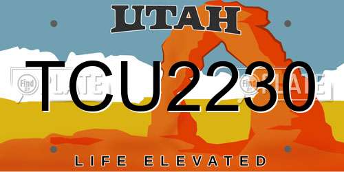 TCU2230 Utah License Plate