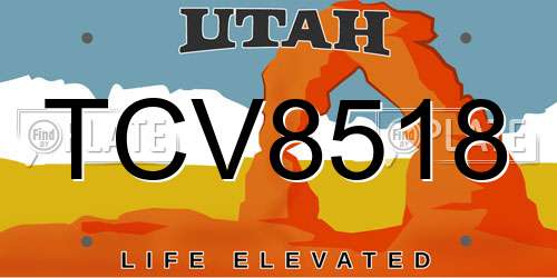 TCV8518 Utah License Plate