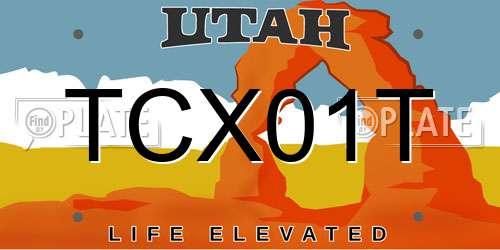 TCX01T Utah License Plate