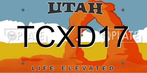 TCXD17 Utah License Plate