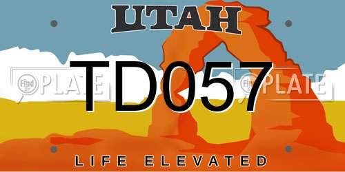 TD057 Utah License Plate