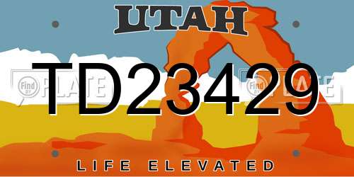 TD23429 Utah License Plate