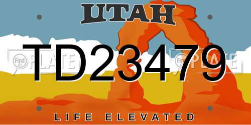 TD23479 Utah License Plate