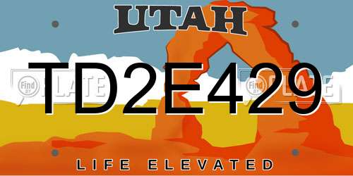 TD2E429 Utah License Plate
