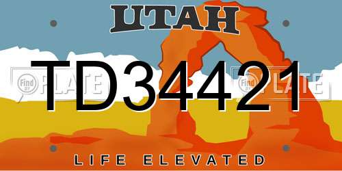 TD34421 Utah License Plate