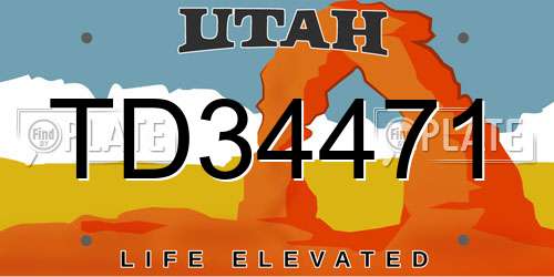 TD34471 Utah License Plate