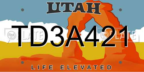 TD3A421 Utah License Plate