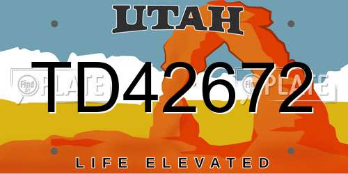 TD42672 Utah License Plate