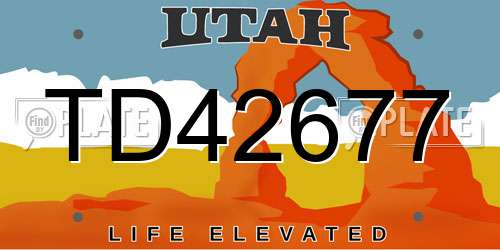 TD42677 Utah License Plate