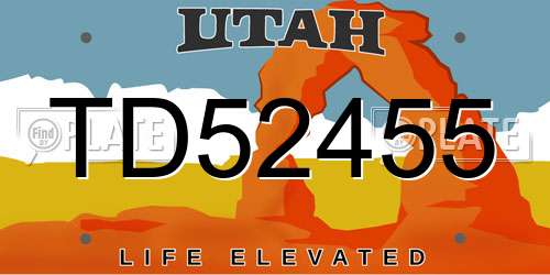 TD52455 Utah License Plate