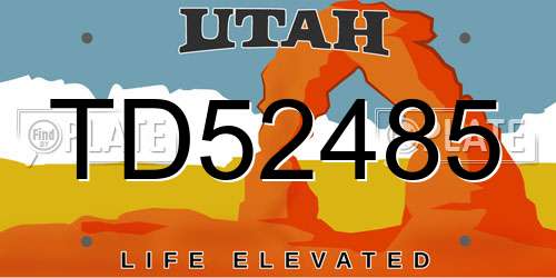 TD52485 Utah License Plate