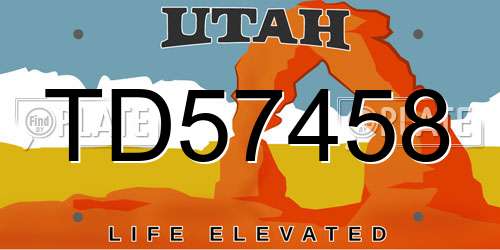 TD57458 Utah License Plate