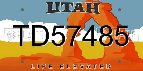 TD57485 Utah License Plate