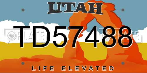 TD57488 Utah License Plate