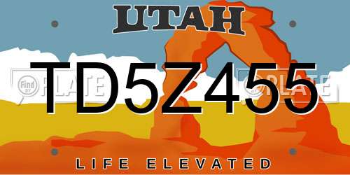 TD5Z455 Utah License Plate