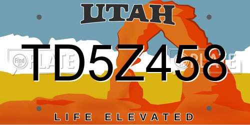 TD5Z458 Utah License Plate
