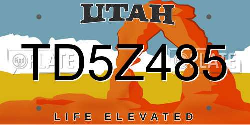TD5Z485 Utah License Plate
