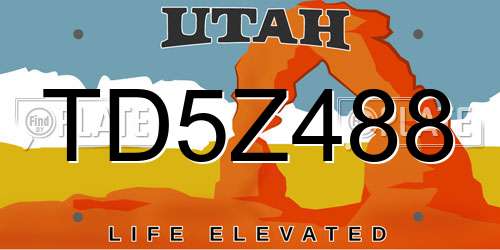 TD5Z488 Utah License Plate