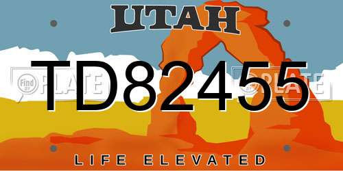 TD82455 Utah License Plate