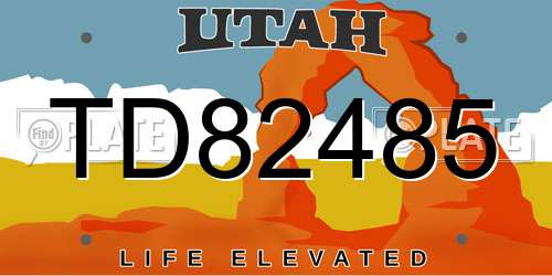 TD82485 Utah License Plate