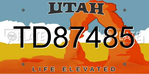 TD87485 Utah License Plate
