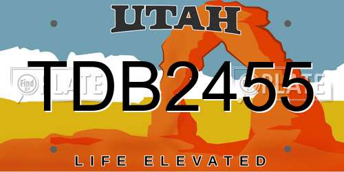 TDB2455 Utah License Plate