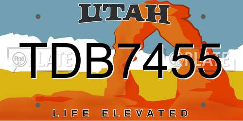 TDB7455 Utah License Plate