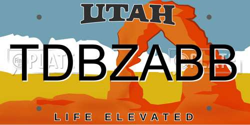 TDBZABB Utah License Plate