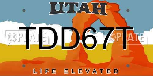 TDD67T Utah License Plate