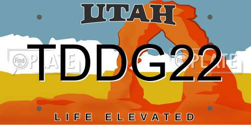 TDDG22 Utah License Plate