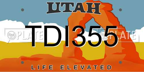 TDI355 Utah License Plate